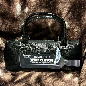 Insulated Black Wine Clutch by